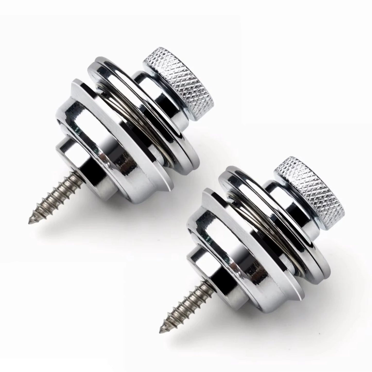 Miwayer Guitar strap lock, sturdy metal button, safety strap for electric acoustic guitar, bass, ukulele (size L), 1 unit