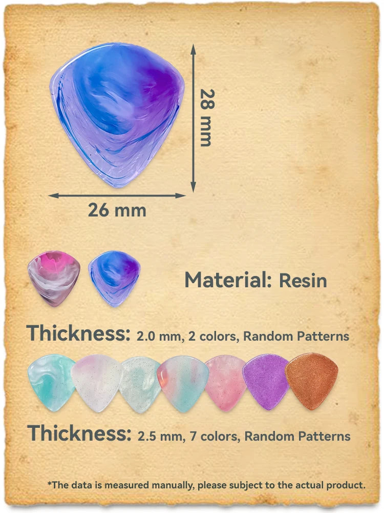 1pc/3pcs Guitar Pick 2.0/2.5 mm Resin Guitar Picks Multiple Colors Marble Pattern, Guitar Accessories