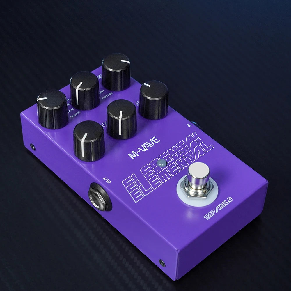 M-vave Elemental Digital Delay Pedal 9 Different Delay Guitar Effects Delay Guitar Pedal Supporr for TAP and HOLD Mode