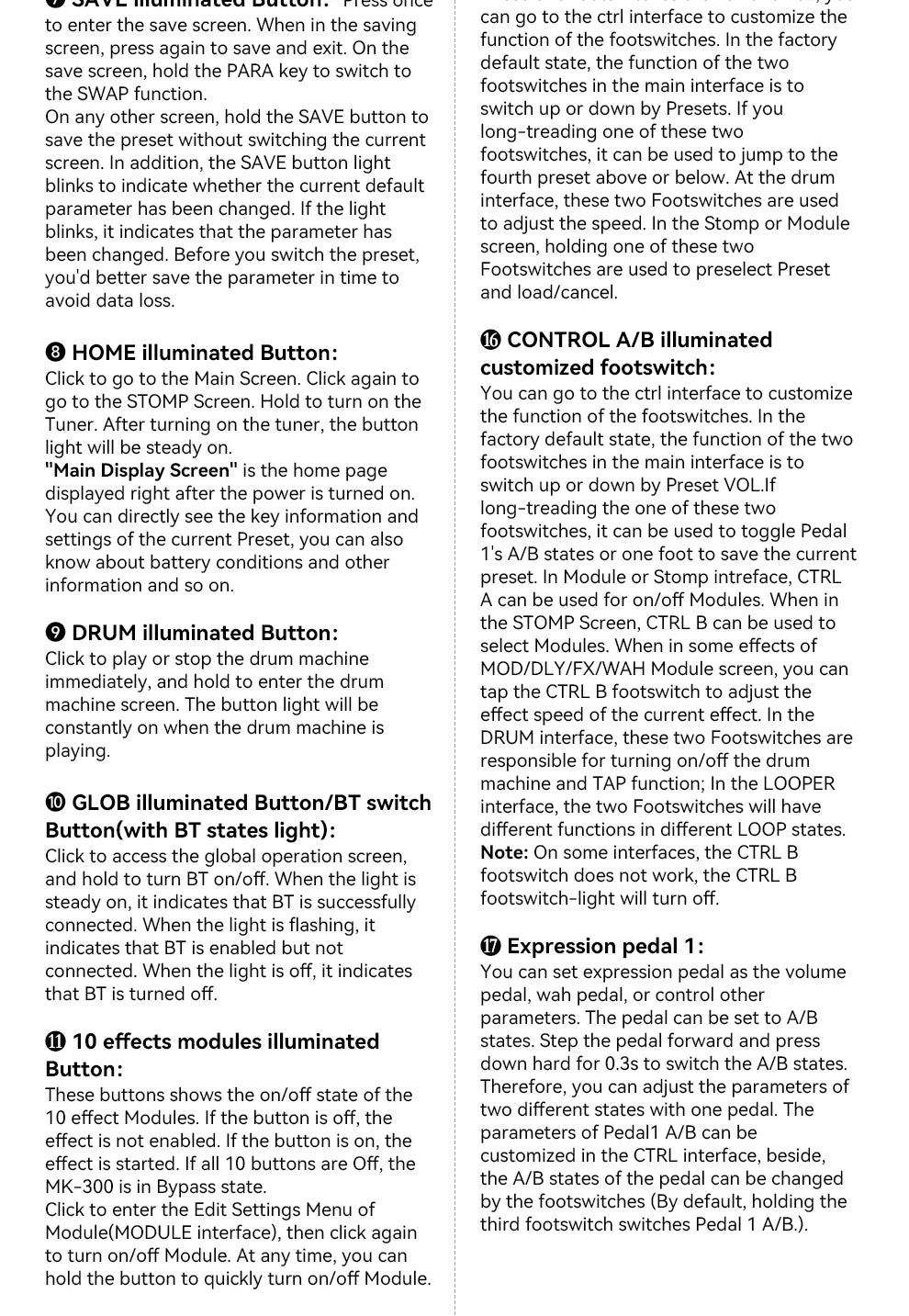 M-VAVE MK-300 Multi-Function Guitar/Bass Effector Pedal | 300s Looper+128 Drum MIDI DAW | ANN Neural Modeling 120AMP/360FX