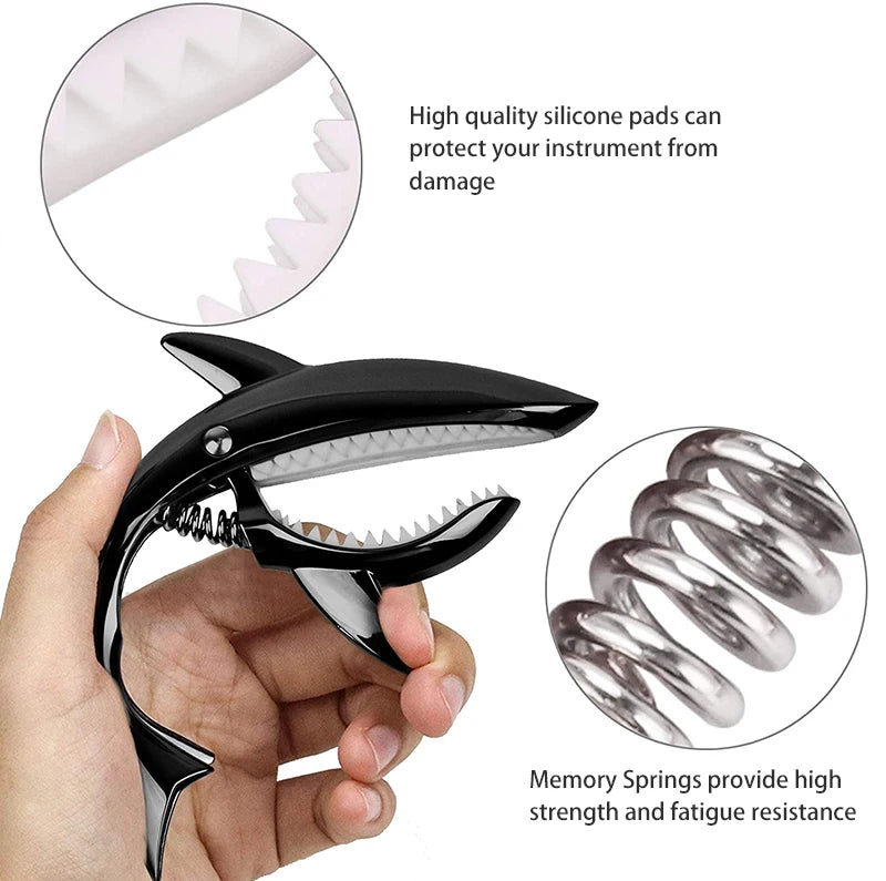 Metal Shark Capo Acoustic Guitar Electric Guitar Tone Variation Clip Bass Bridge Zinc Alloy Musical Instrument Accessories