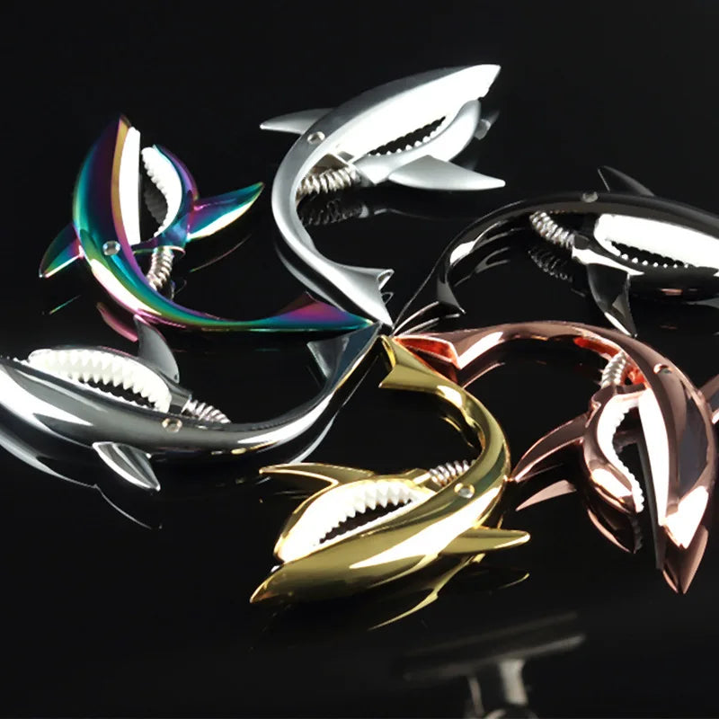 Metal Shark Capo Acoustic Guitar Electric Guitar Tone Variation Clip Bass Bridge Zinc Alloy Musical Instrument Accessories