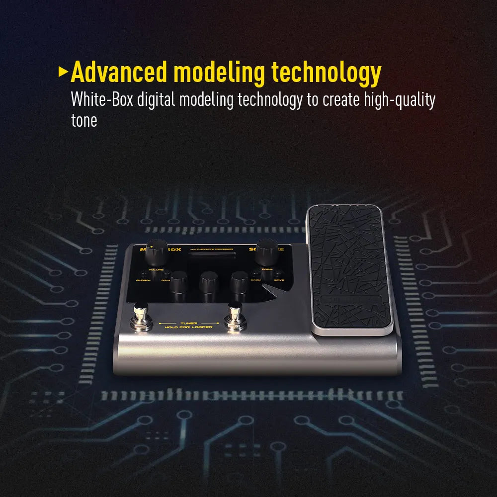 SONICAKE Matribox 140 Built-in Guitar/Bass/Acoustic Multi Effects Processor with Expression pedal Looper Modeling AMP QME-50