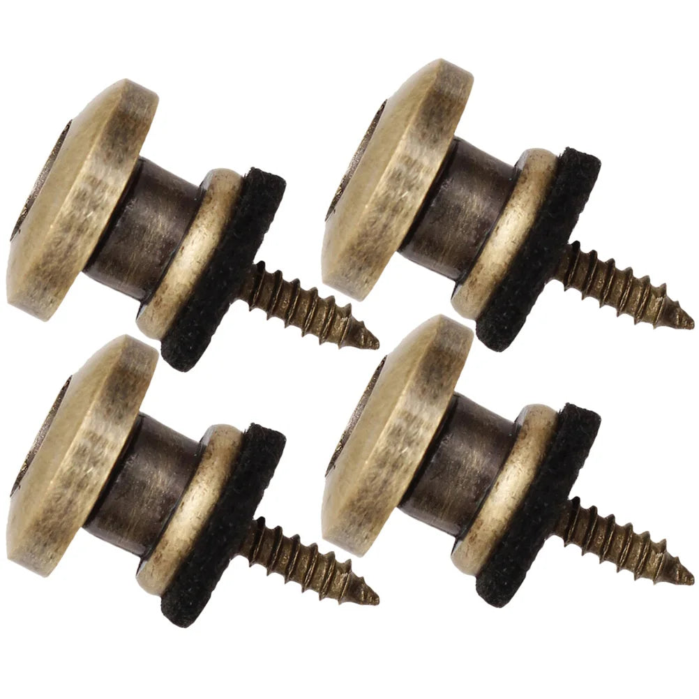 4Pcs Guitar Strap Locks Metal Felt Construction Rust-Resistant Easy Install No Modification Required for Electric Acoustic Bass