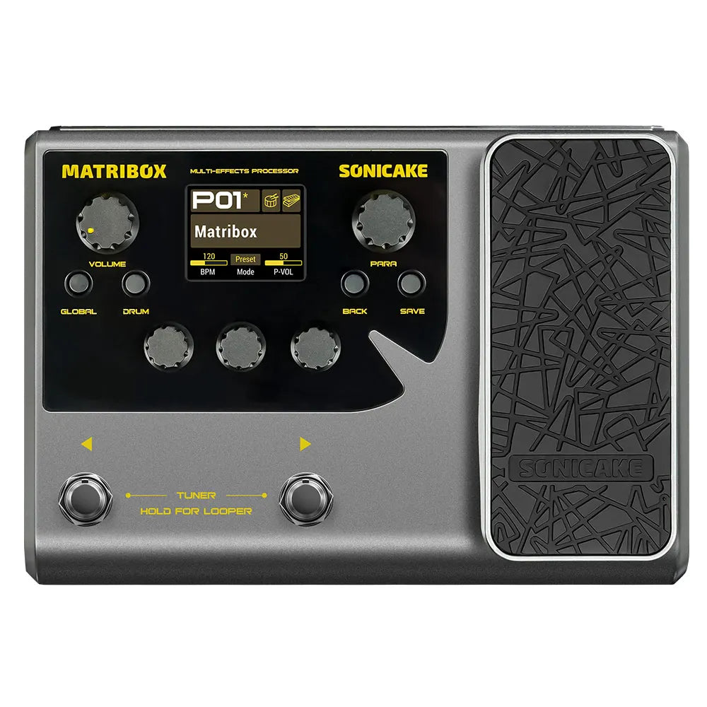 SONICAKE Matribox 140 Built-in Guitar/Bass/Acoustic Multi Effects Processor with Expression pedal Looper Modeling AMP QME-50