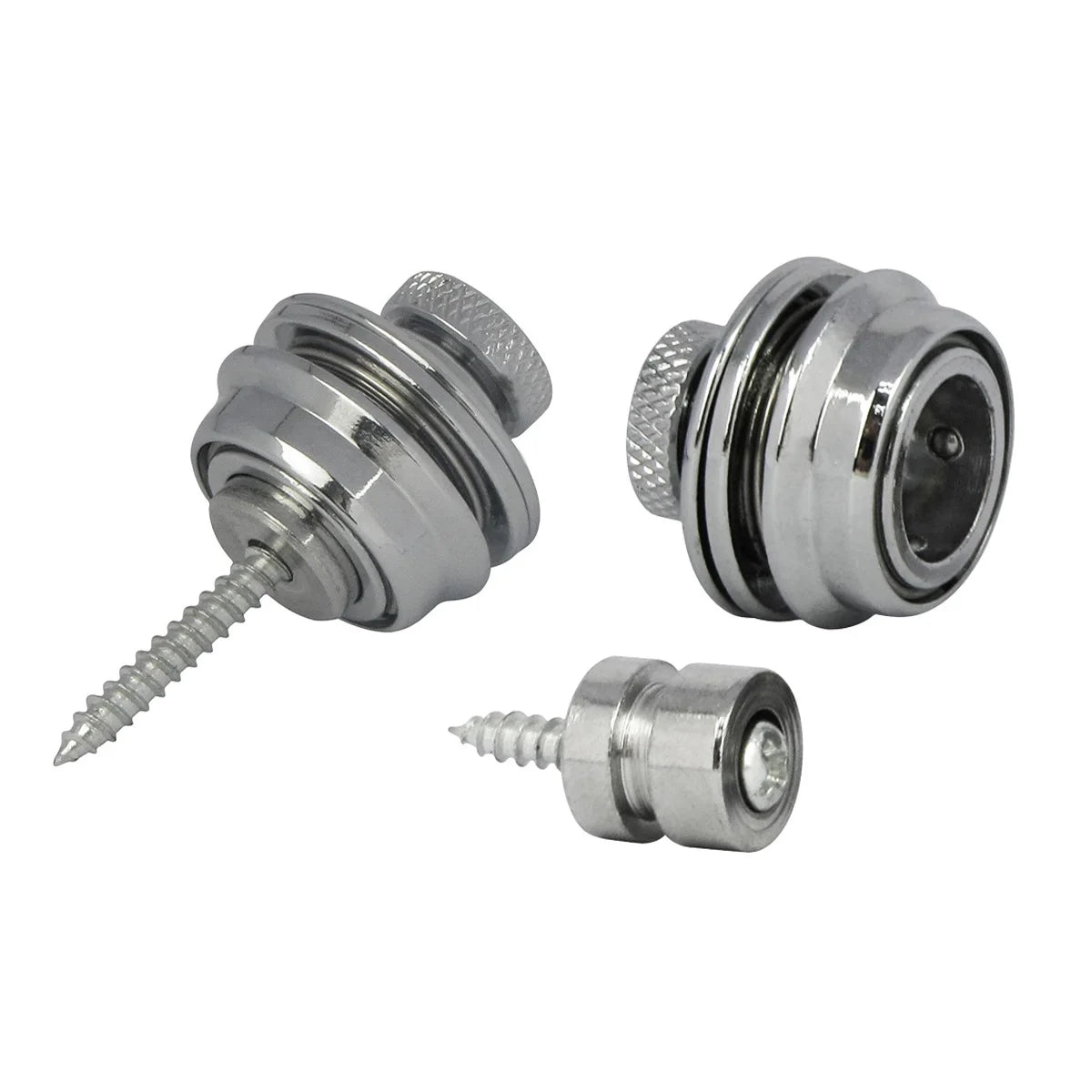 FLEOR 4pcs Guitar Strap Lock Buttons Flat Head Heavy Duty Metal Security Straplocks for Bass Guitar