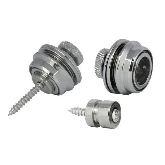 FLEOR 4pcs Guitar Strap Lock Buttons Flat Head Heavy Duty Metal Security Straplocks for Bass Guitar