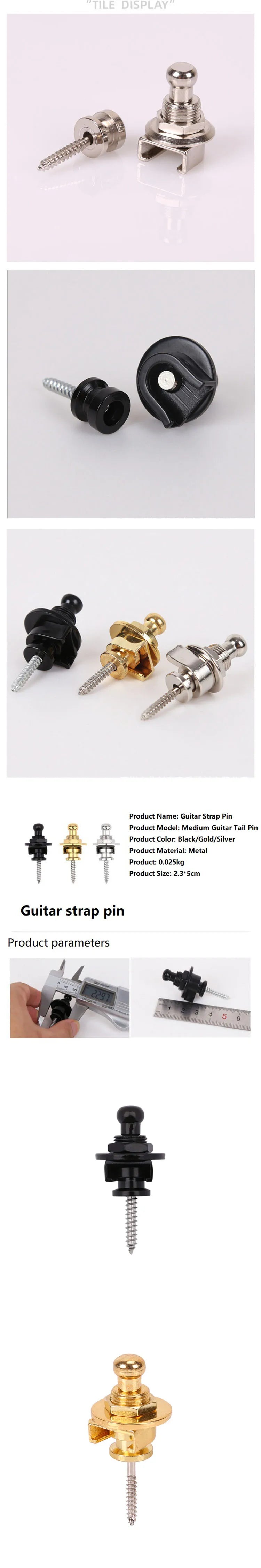 Guitar Bass Strap Lock Skidproof Metal StrapLock Locking Pegs Pins Guitar Strap Buttons End Guitarra Accessories XYLJ02