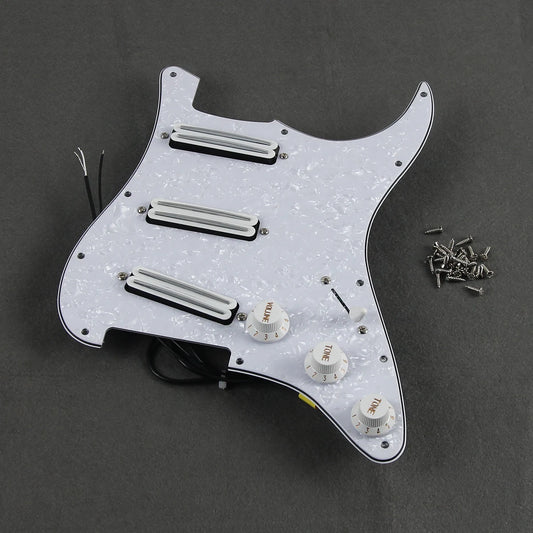 FLEOR 1pcs Alnico 5 Loaded Prewired Guitar Pickguard Hot Dual Rails Pickup SSS Guitar Parts