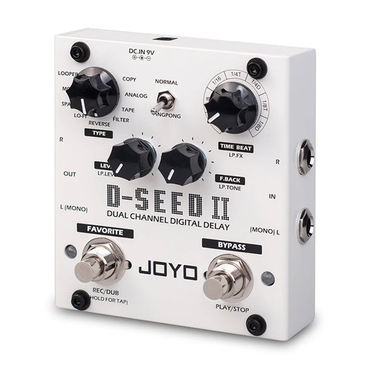 JOYO D-SEED II Digital Delay Guitar Pedal Dual Channel Stereo Effect 2-Second Looper Preset Memory 8 Delay Modes