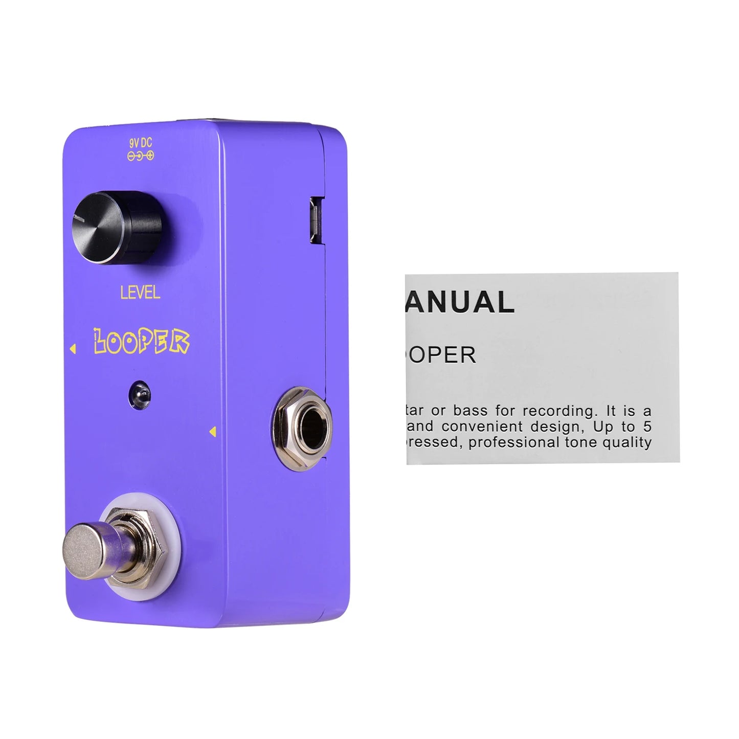 M-VAVE Mini Looper Effect Pedal for Guitar Bass with Unlimited Overdubs 5 Minutes Looping Time USB Interface 48K/24bit 1/4 Inch
