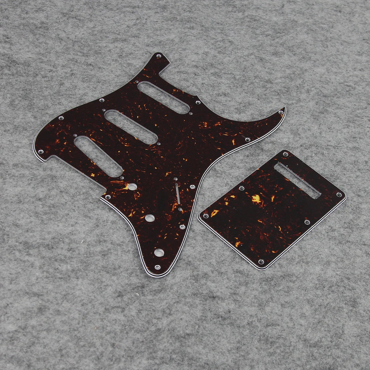 FLEOR ST SSS Electric Guitar Pickguard 11 Hole Scratch Plate & Back Plate & Screws, 13 Colors Choose