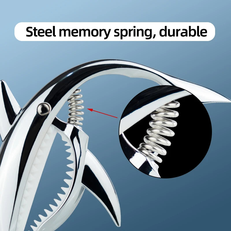 New Shark-Shaped Capo, High Aesthetic Appeal, Personalized Folk Guitar Capo, Metal Clip, Guitar Capo Accessory