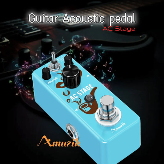 Amuzik AC Stage Acoustic Guitar Effect Pedal Acoustic Simulator Effector mini Pedal Jumbo Folk Guitar Accessories Parts