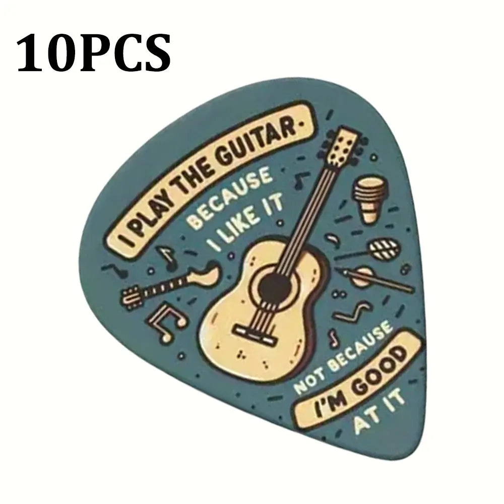 10PCS Guitar Picks 1mm Painted Design for Bass Electric Acoustic Guitar Ukulele Music Gifts