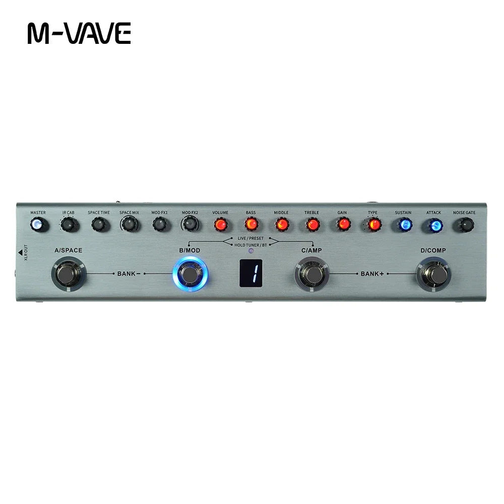 M-vave Tank-G Guitar Multi-Effects Pedal 36 Presets,9 Preamp Slot,3-Band EQ,8 IR Cab Slot,3 Modulation/Delay/Reverb Effect
