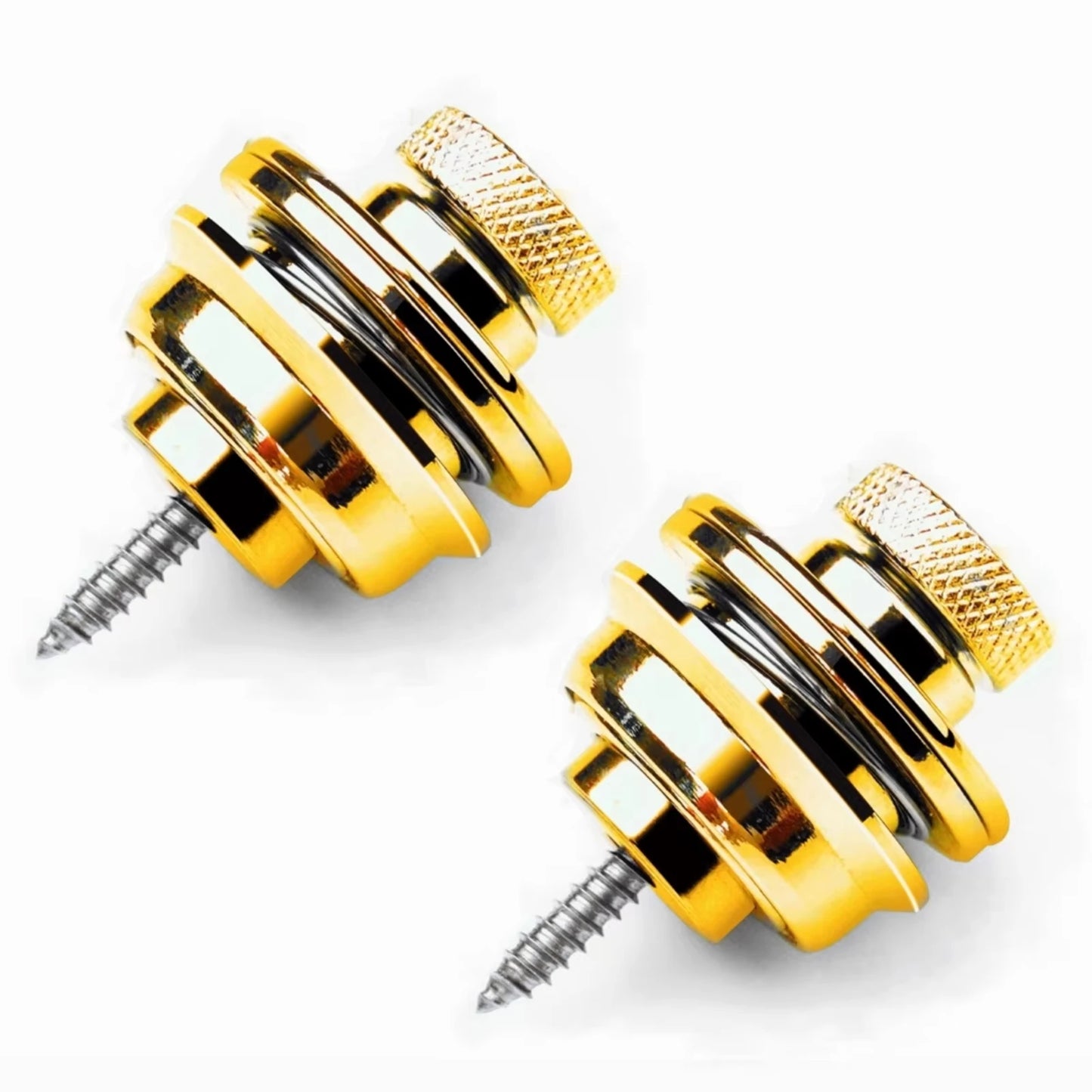 Miwayer Guitar strap lock, sturdy metal button, safety strap for electric acoustic guitar, bass, ukulele (size L), 1 unit