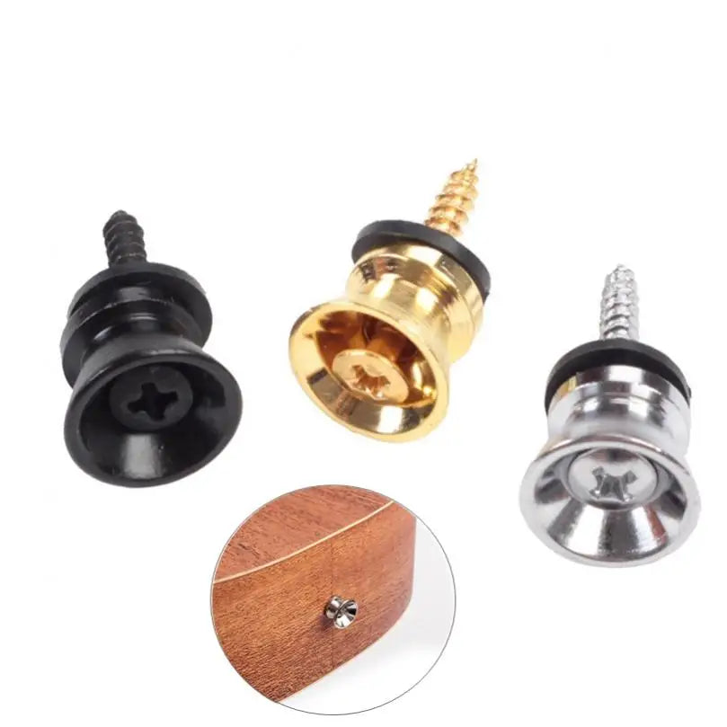 1/2/3/5 Pieces Metal Guitar Strap Lock Button with Mounting Screw for Acoustic / Classical / Electric Guitar Ukulele