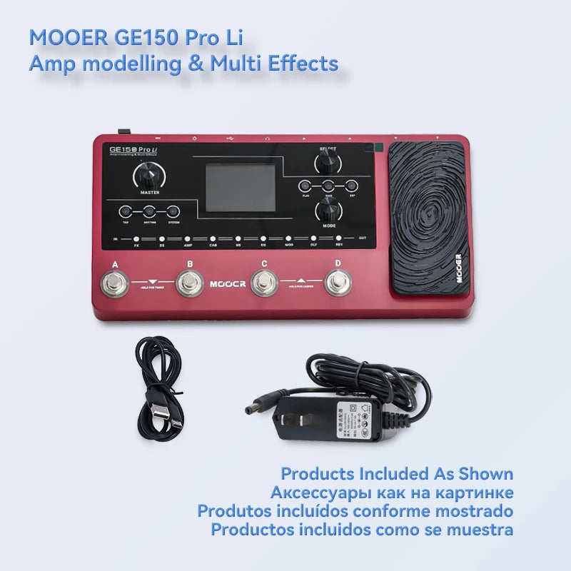 MOOER GE150 Guitar Pedal Multi-effects Amp OTG  Looper 151 Effects Tap Tempo Guitar Accessories