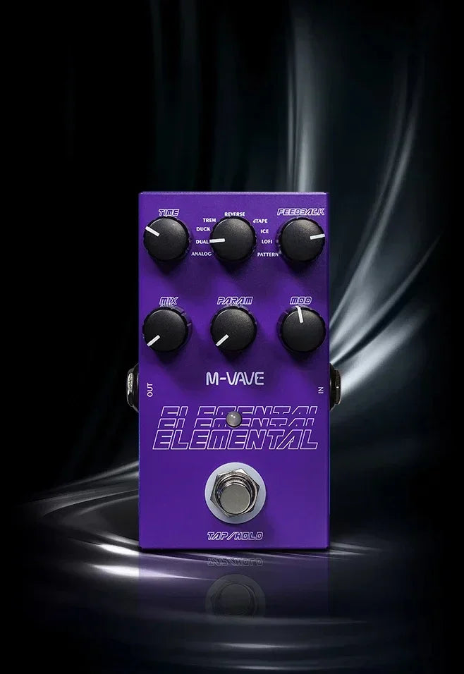 M-vave Elemental Digital Delay Pedal 9 Different Delay Guitar Effects Delay Guitar Pedal Supporr for TAP and HOLD Mode
