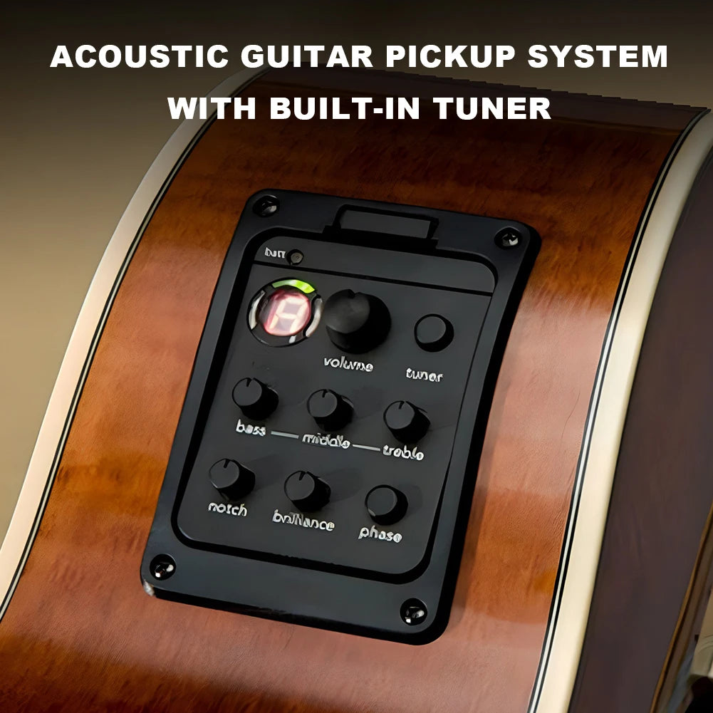 201 Classic Acoustic Guitar EQ Tuner Piezo Pickup Acoustic Guitar Preamp EQ Tuner Onboard Preamps for Fishman Presys+
