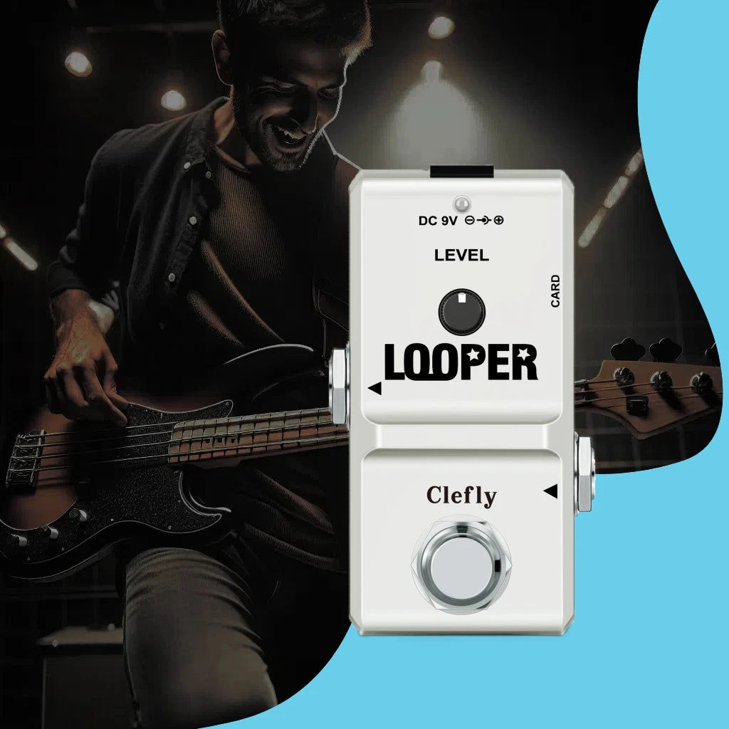 Rowin 48K NANO Looper Electric Guitar Bass Effect Loop Pedal 10 Mins of Recording Unlimited Overdubs USB Port Bypass Mini