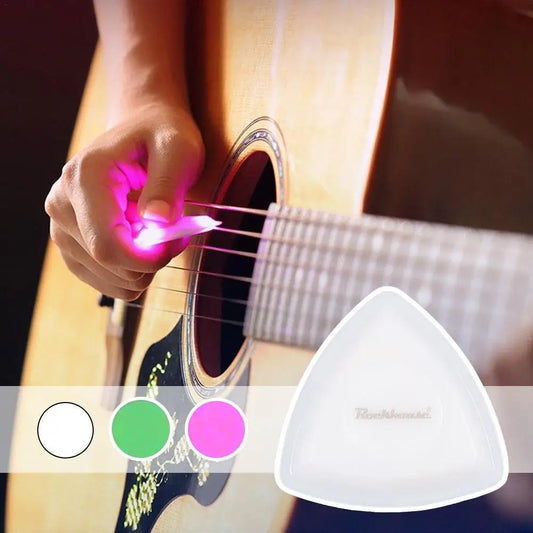 LED Glowing Guitar Pick Plastic Personalized Guitar Paddles Luminous Pick Musical Stringed Instrument Glowing Plectrum