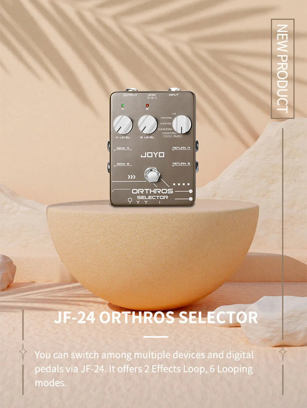 JOYO JF-24 Orthros Selector Guitar Effects Pedal 6 Looping Modes Independent Control Channel with A/B 2 Line Loops