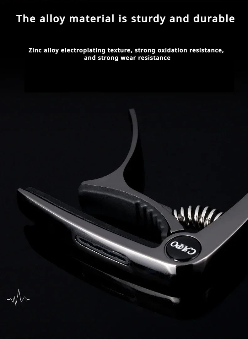 1PC Excellent Metal Guitar Capo Adjustment Clip Guitar Capo for Acoustic Electric Guitars Bass Ukulele with Picks Holder