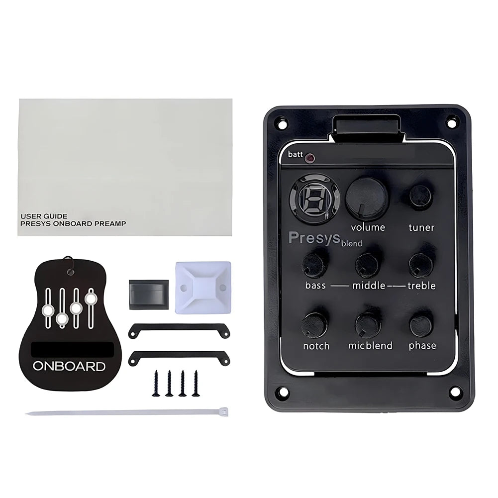Plastic 301 Guitar Pickup EQ Equalizer with Tuner Presys Piezo Pickup Guitar Blend Preamp Guitar Soundhole EQ Parts Accessories