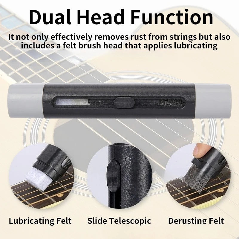 Guitar String Protector Pen Cleaning Guitar String Rust Brush Maintenance Care Set Pen String Cleaning Rust Proof and Removing