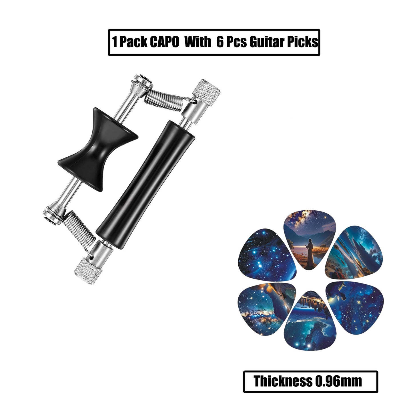Rolling Guitar Capo  Sliding Capo for Effortless.Tuning Musician's Slide Switch 0.96mm  colorful guitar pick set is available