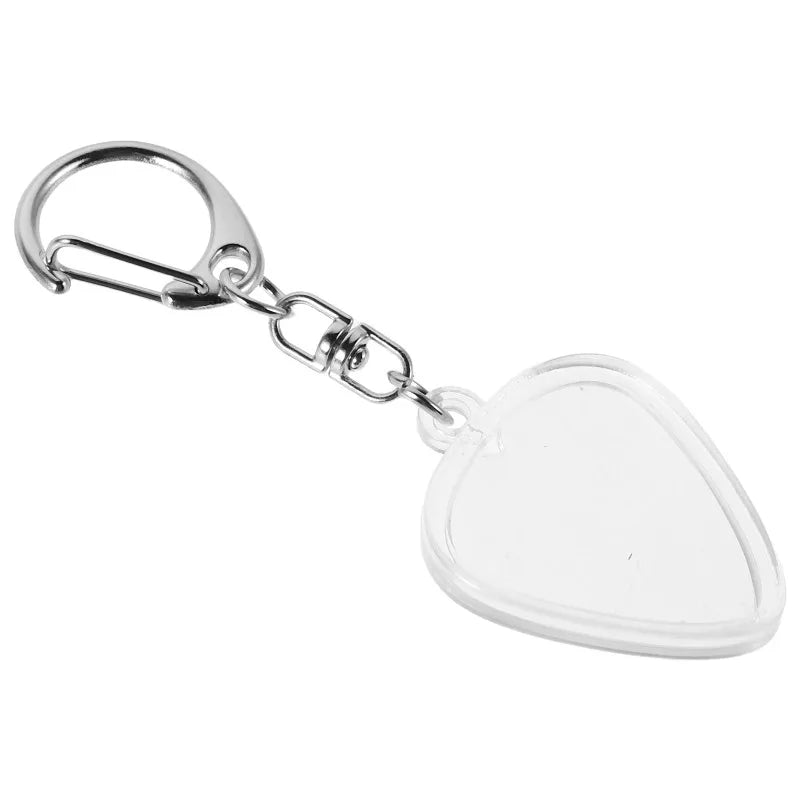 Guitar Pick Collection Box Clear Holder Keyring Bag Heart Shaped Picks Size Case Musical Accessories Guitarists Storage Key Ring