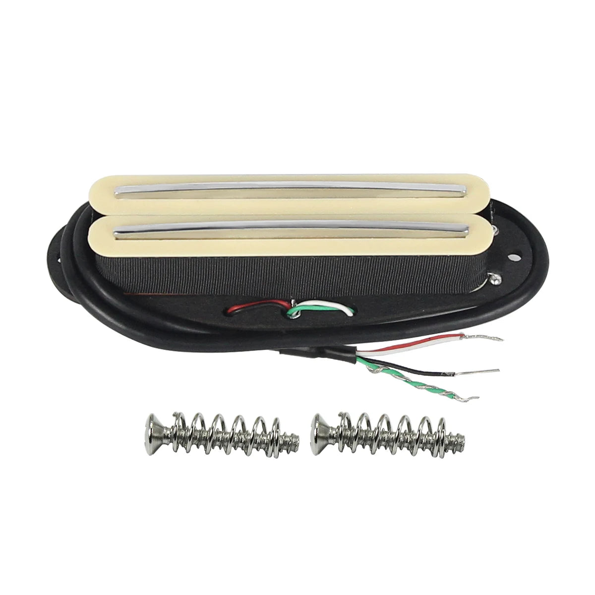 FLEOR 1PCS Alnico 5 Hot Dual Rails Humbucker Pickup Single Coil Sized fit ST/SQ Guitar Parts, Black/White/Yellow Option