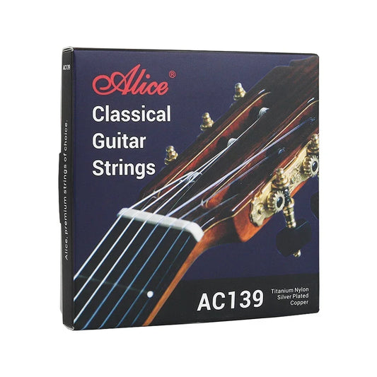 Alice AC139 Classical Guitar Strings Titanium Nylon Silver Plated Copper Anti-rust Coating Normal/Hard Tension 028-043/0285-044