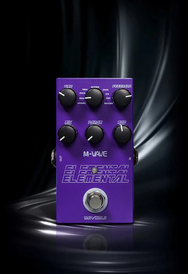 M-vave Elemental Digital Delay Pedal 9 Different Delay Guitar Effects Delay Guitar Pedal Supporr for TAP and HOLD Mode