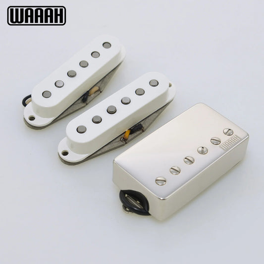 WAAAH Handwound V70 60's HSS Double Coil Guitar Pickups Alnico 5 Grey Bottom Plate Guitar Parts for Electric Guitar Replacement