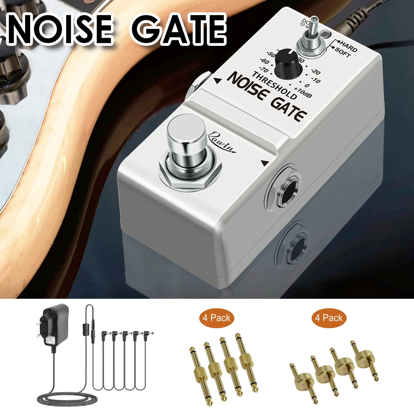 Noise Gate Pedal Noise Killer Guitar Pedal Noise Suppressor Effect 2 Modes for Electric Guitar and Bass True Bypass