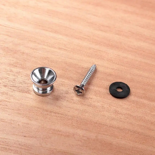 Metal Guitar Strap Lock Button for Acoustic / Classical / Electric Guitar Bass Ukulele with Mounting Screw