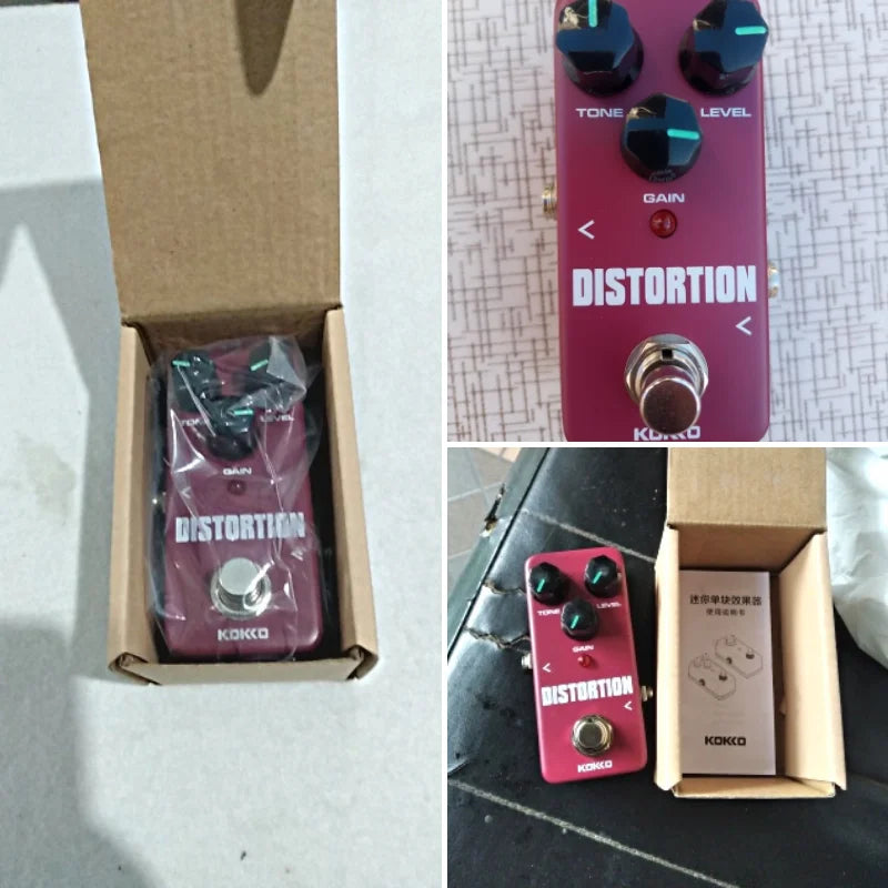 KOKKO Guitar Pedal Distortion Effect FDS2 Portable Aluminum Alloy Pedal Suitable for Electric Guitar, Bass, Guitar Accessories