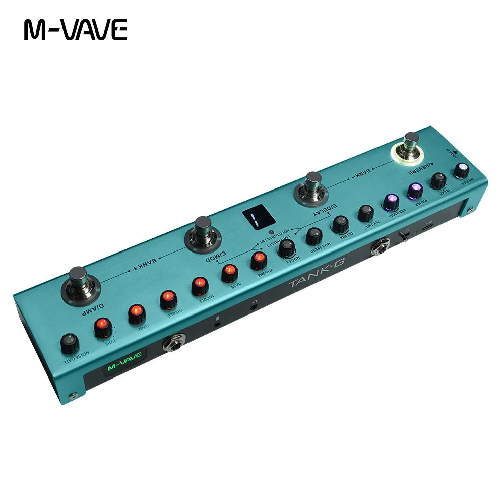 M-VAVE Tank-G Guitar Multi-Effects Pedal Rechargeable 36 Presets 9 Preamp Slots 8 IR Cab Slots 3 Modulation/Delay/Reverb Effects