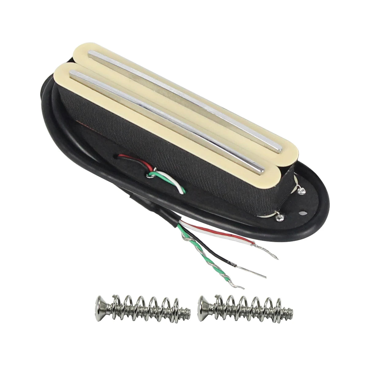 FLEOR 1PCS Alnico 5 Hot Dual Rails Humbucker Pickup Single Coil Sized fit ST/SQ Guitar Parts, Black/White/Yellow Option