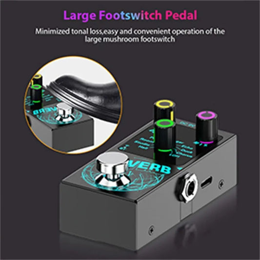 Digital Reverb Guitar Pedal - 9 Unique Reverb Effects Guitar  Effects Pedal  Effect Attenuation/Mix Knob Multifunctional