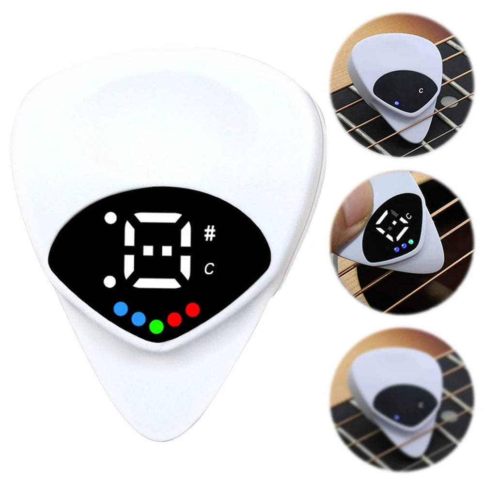 2 in 1 Guitar Picks Tuner Digital Electronic Tuner Electric Guitar Tuner for Acoustic/Electric Guitar Bass