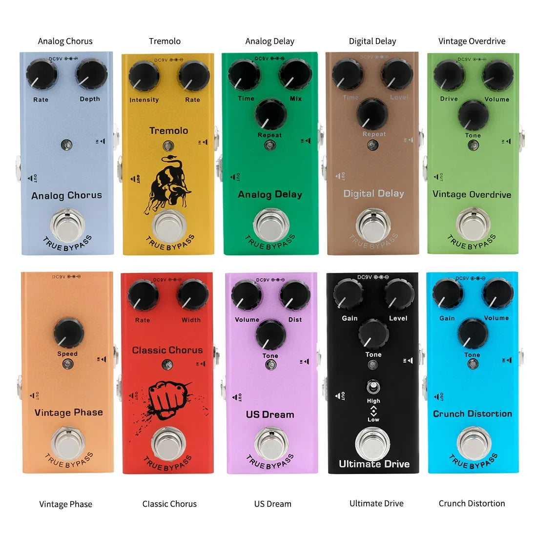 Electric Guitarra Effects Pedals Delay Chorus Metal Vibraphone Distortion Effect True Bypass Pedal Electric Guitar Accessories