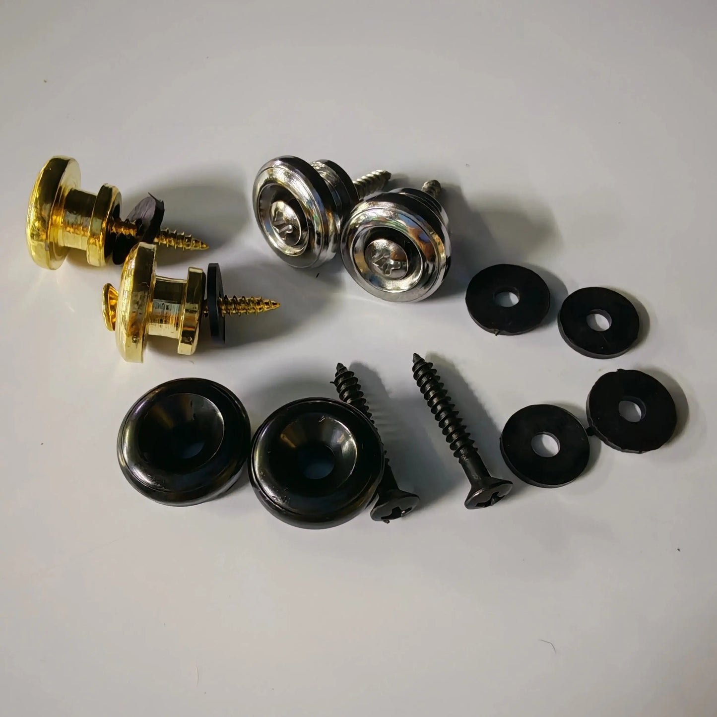 FLEOR 1 Pair of Mushroom Head Guitar Strap Locks Straplocks Buttons Gold/Chrome/Black Choose for Guitar Parts