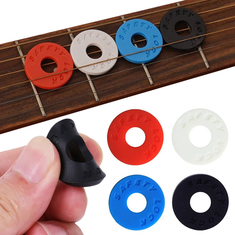 4PCS/Set Guitar Strap Lock Secure Fastening Rubber Material Colorful Parts Accessories for Bass Guitar Ideal Musician's Gift ZYF