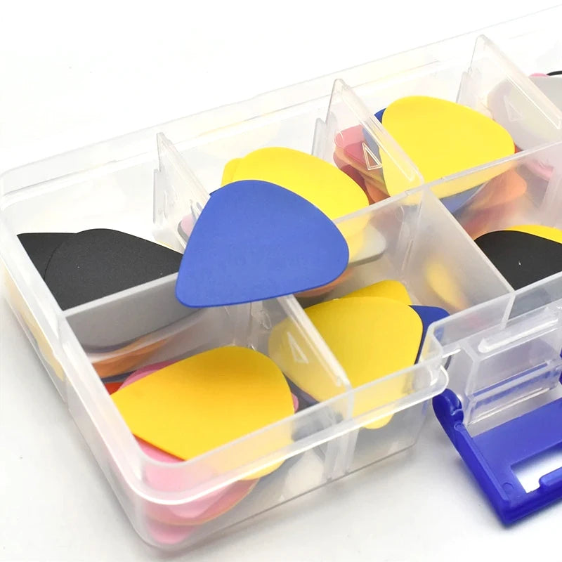 30pcs Guitar Pick with Box Solid Color Celluloid Water Droplet Shape String Instrument Accessory for Electric Guitar Bass TMZ