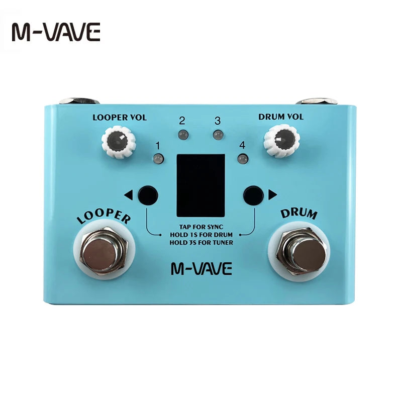 M-VAVE Guitar Effect Pedal Drum Looper Effector Mini 2-in-1 Machine Double Footswitch Looper Pedal LOST TEMPO CUVAVE