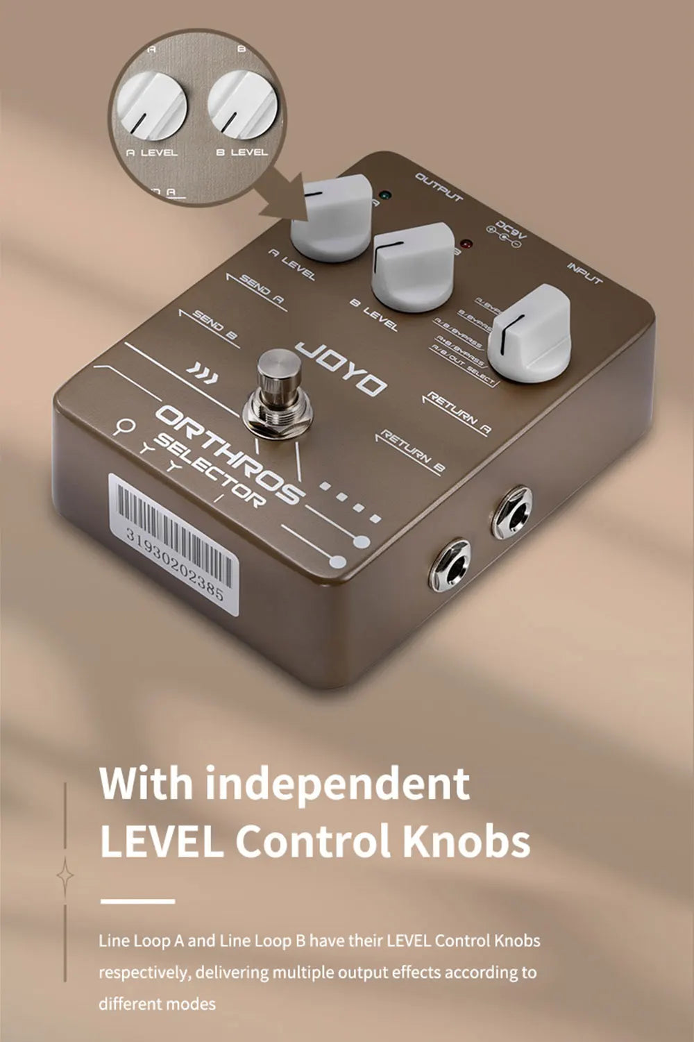 JOYO JF-24 Orthros Selector Guitar Effects Pedal 6 Looping Modes Independent Control Channel with A/B 2 Line Loops